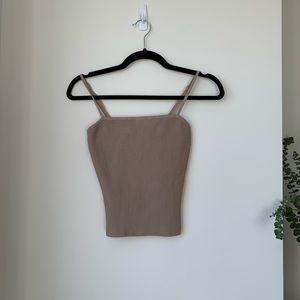 Aritzia Babaton Sculpt Knit Cami Tank - XS in Flaunt Taupe